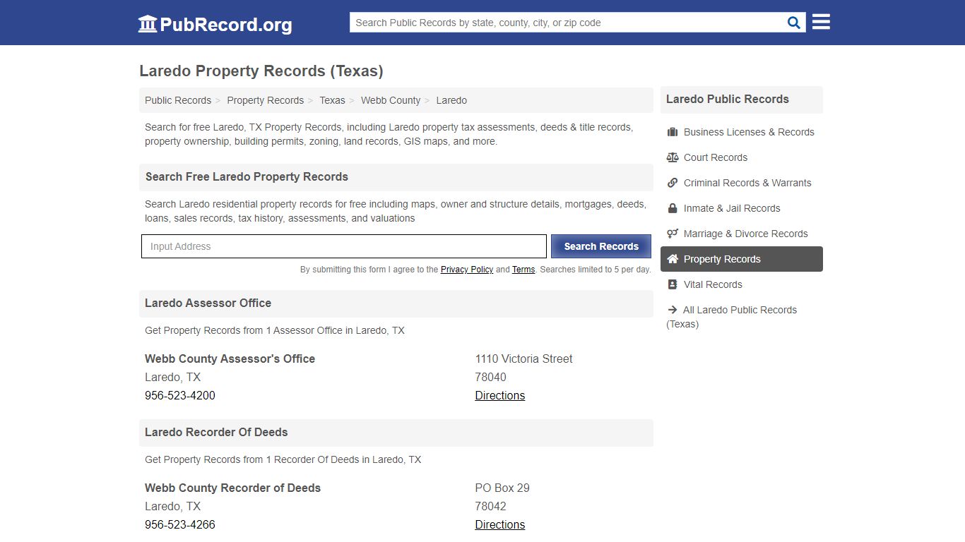 Free Laredo Property Records (Texas ... - PubRecord.org