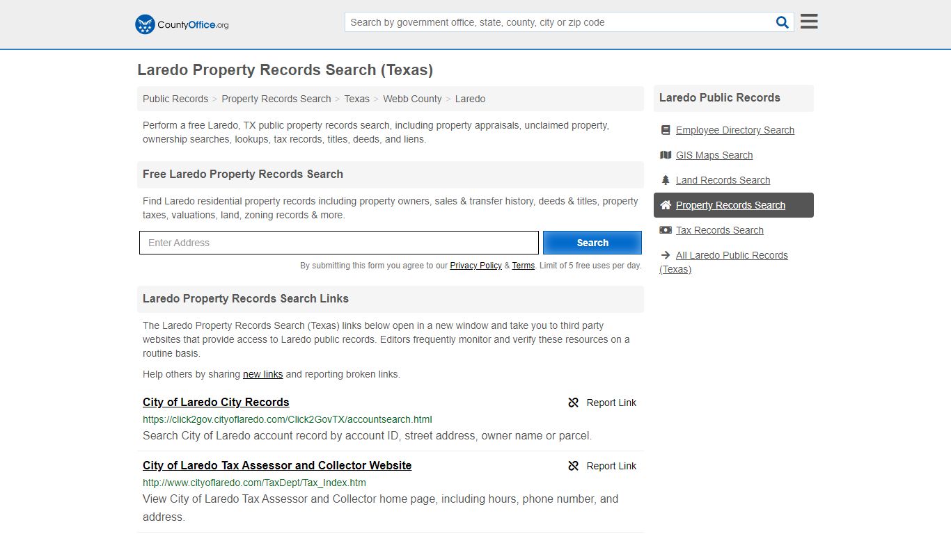 Laredo Property Records Search (Texas) - County Office